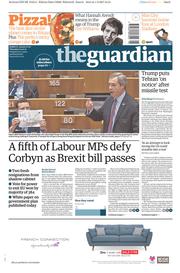 The Guardian (UK) Newspaper Front Page for 2 February 2017