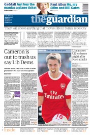 The Guardian (UK) Newspaper Front Page for 2 May 2011