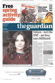 The Guardian Newspaper Front Page (UK) for 2 May 2015