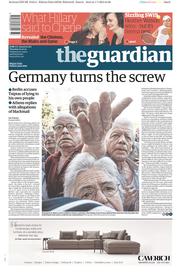 The Guardian Newspaper Front Page (UK) for 2 July 2015