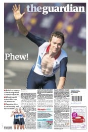 The Guardian (UK) Newspaper Front Page for 2 August 2012