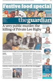 The Guardian Newspaper Front Page (UK) for 30 November 2013