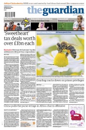 The Guardian (UK) Newspaper Front Page for 30 April 2013