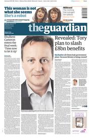 The Guardian (UK) Newspaper Front Page for 30 April 2015