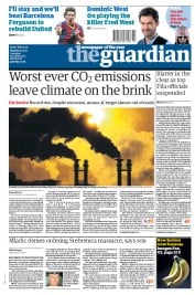 The Guardian Newspaper Front Page (UK) for 30 May 2011