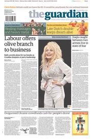 The Guardian Newspaper Front Page (UK) for 30 June 2014