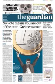 The Guardian Newspaper Front Page (UK) for 30 June 2015
