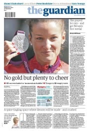 The Guardian Newspaper Front Page (UK) for 30 July 2012