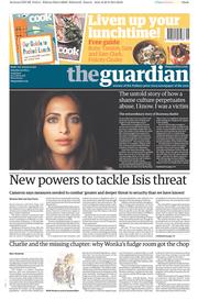 The Guardian (UK) Newspaper Front Page for 30 August 2014