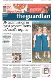 The Guardian (UK) Newspaper Front Page for 30 August 2016