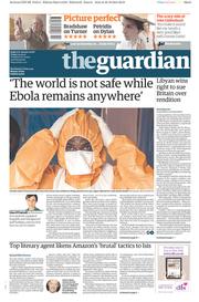 The Guardian Newspaper Front Page (UK) for 31 October 2014