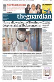 The Guardian (UK) Newspaper Front Page for 31 December 2014
