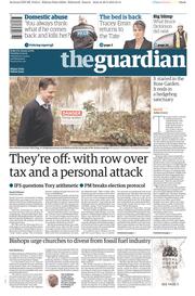 The Guardian (UK) Newspaper Front Page for 31 March 2015