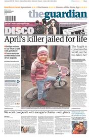 The Guardian Newspaper Front Page (UK) for 31 May 2013