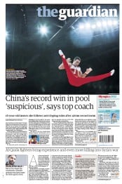 The Guardian Newspaper Front Page (UK) for 31 July 2012