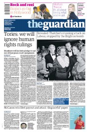 The Guardian (UK) Newspaper Front Page for 3 October 2014