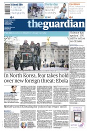 The Guardian (UK) Newspaper Front Page for 3 November 2014