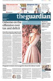 The Guardian (UK) Newspaper Front Page for 3 December 2014