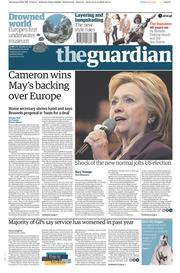 The Guardian (UK) Newspaper Front Page for 3 February 2016