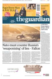 The Guardian (UK) Newspaper Front Page for 3 February 2017