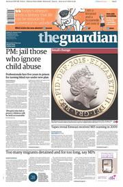 The Guardian (UK) Newspaper Front Page for 3 March 2015