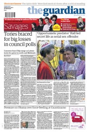 The Guardian Newspaper Front Page (UK) for 3 May 2013