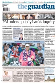 The Guardian Newspaper Front Page (UK) for 3 July 2012
