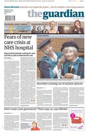 The Guardian Newspaper Front Page (UK) for 3 July 2013