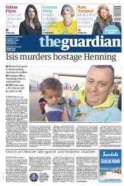 The Guardian (UK) Newspaper Front Page for 4 October 2014