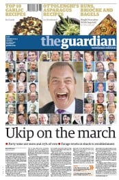 The Guardian (UK) Newspaper Front Page for 4 May 2013