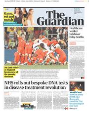 The Guardian (UK) Newspaper Front Page for 4 July 2018