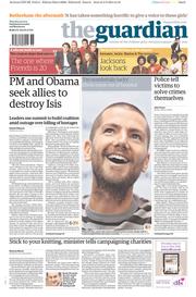 The Guardian Newspaper Front Page (UK) for 4 September 2014