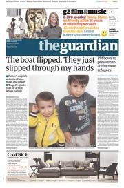 The Guardian (UK) Newspaper Front Page for 4 September 2015
