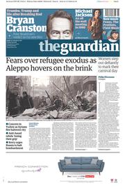 The Guardian (UK) Newspaper Front Page for 5 February 2016