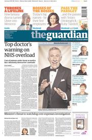 The Guardian Newspaper Front Page (UK) for 5 April 2014