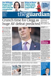 The Guardian (UK) Newspaper Front Page for 5 May 2011