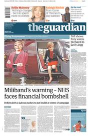 The Guardian Newspaper Front Page (UK) for 5 May 2015