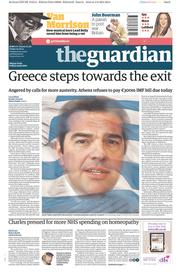 The Guardian (UK) Newspaper Front Page for 5 June 2015
