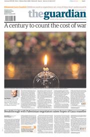 The Guardian (UK) Newspaper Front Page for 5 August 2014