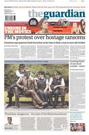 The Guardian (UK) Newspaper Front Page for 5 September 2014