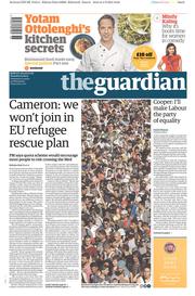 The Guardian (UK) Newspaper Front Page for 5 September 2015