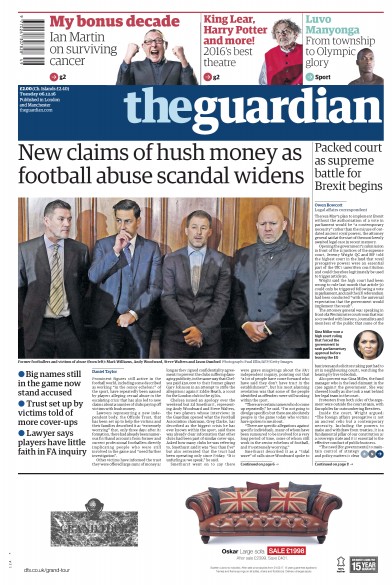The Guardian Newspaper Front Page (UK) for 6 December 2016