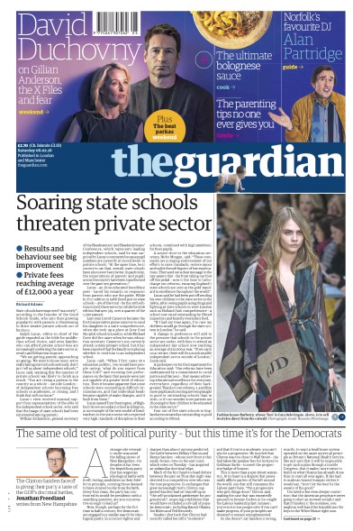 The Guardian Newspaper Front Page (UK) for 6 February 2016