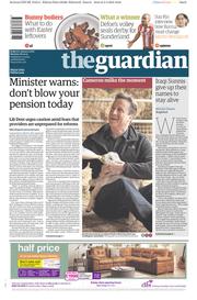 The Guardian Newspaper Front Page (UK) for 6 April 2015