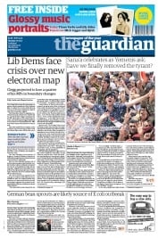 The Guardian Newspaper Front Page (UK) for 6 June 2011