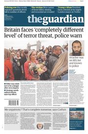 The Guardian (UK) Newspaper Front Page for 6 June 2017