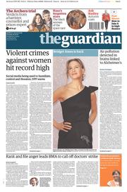 The Guardian (UK) Newspaper Front Page for 6 September 2016