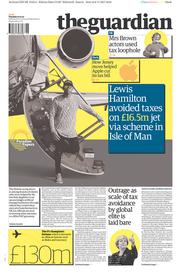 The Guardian (UK) Newspaper Front Page for 7 November 2017