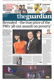 The Guardian (UK) Newspaper Front Page for 8 October 2015
