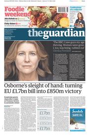 The Guardian Newspaper Front Page (UK) for 8 November 2014